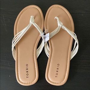 Torrid White Braided Sandals